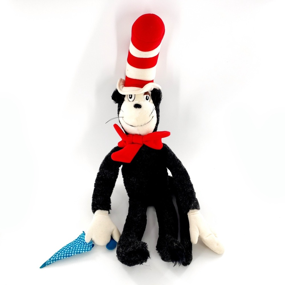 Vintage 1983 Coleco Dr Seuss Cat in the Hat 26" Plush Stuffed Animal w/ Umbrella